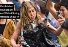 Jennifer Aniston Endures Fake Oil Incident While Filming ‘The Morning Show’ in NYC