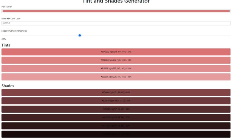 Unlock the Power of Color with Our Advanced Tint and Shades Generator